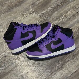 Nike Black and Purple High-Top Sneakers